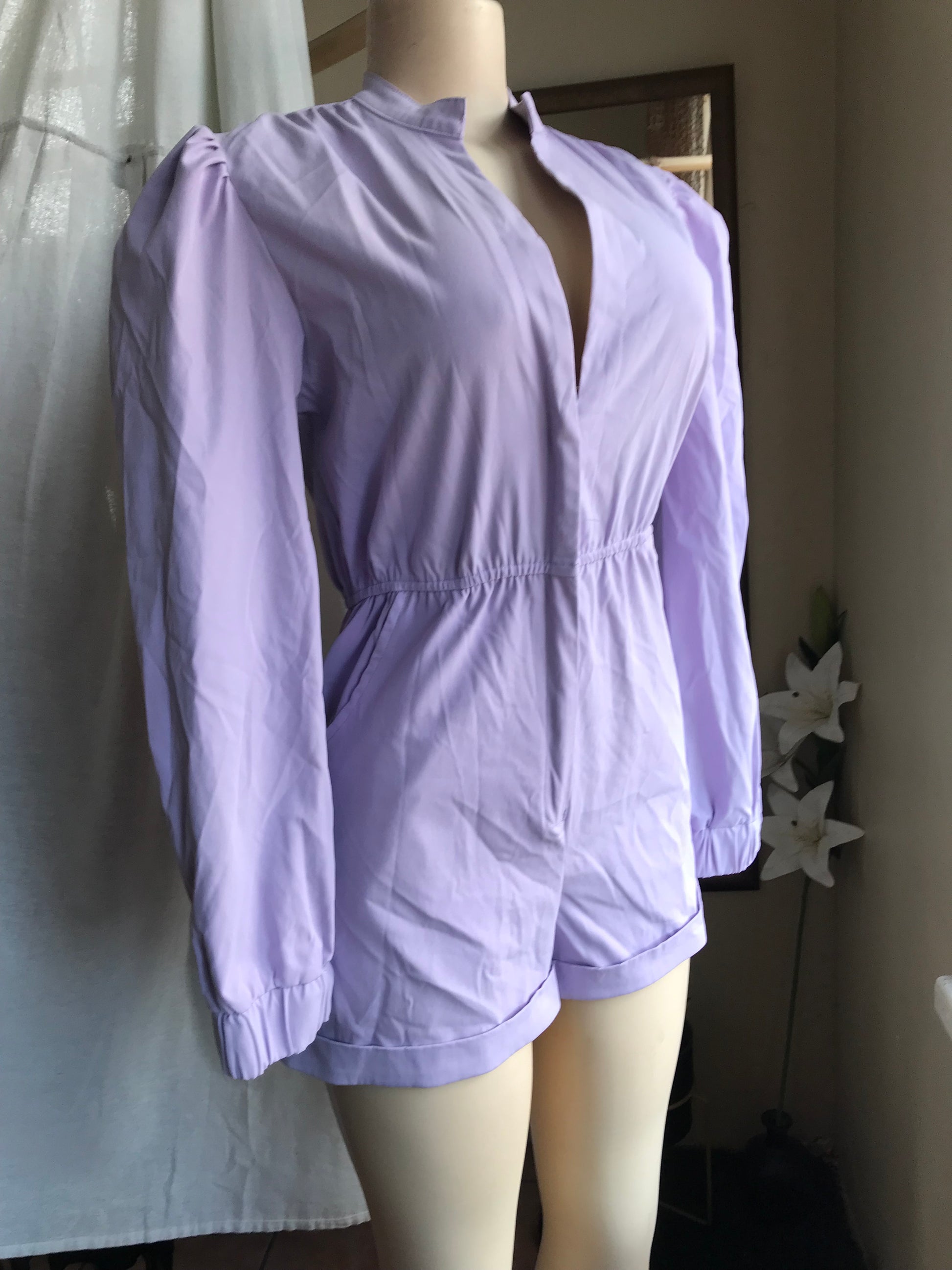 Lavender zip up romper ~~~ s