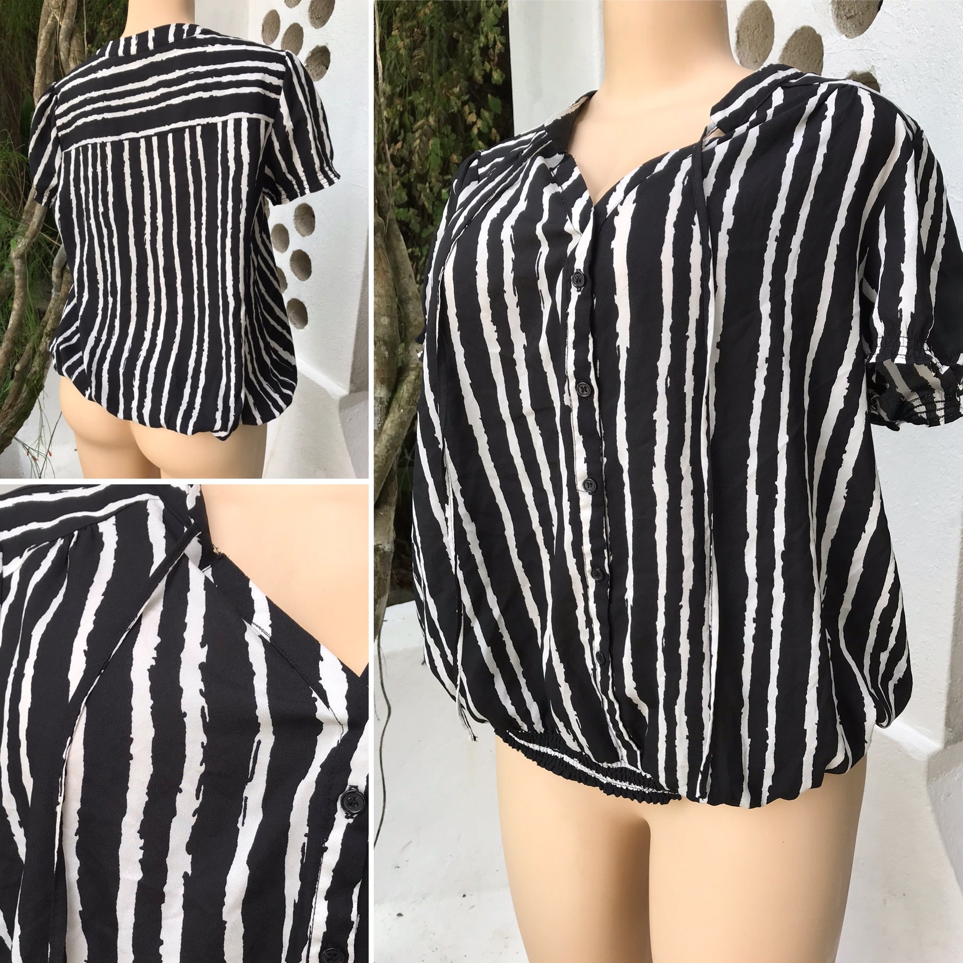 NY Company Black Stripe Blouse