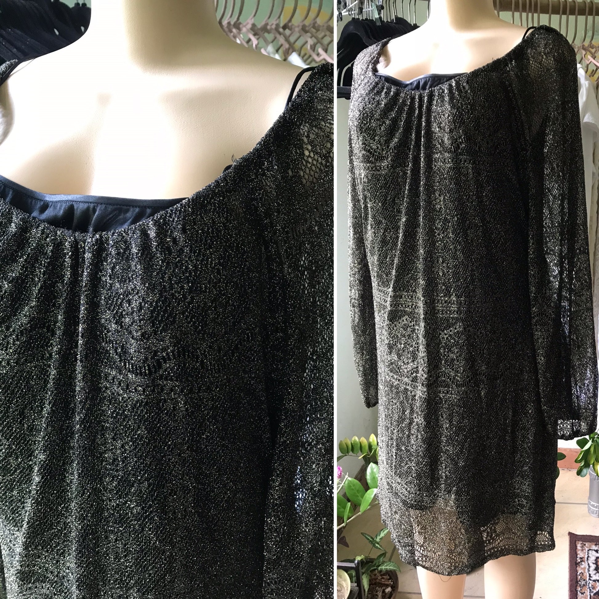 Nine West Gold Glitter Evening Dress Underlay
