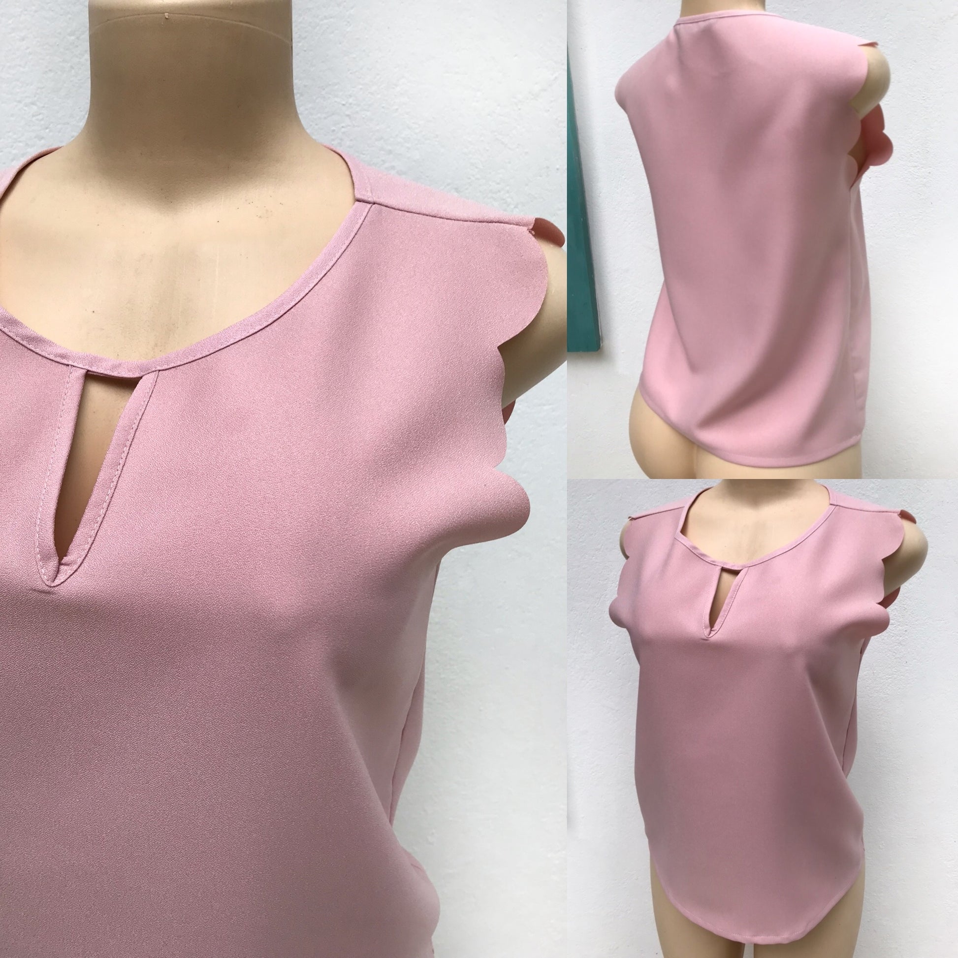 Shein Blush Bubble Cut Blouse