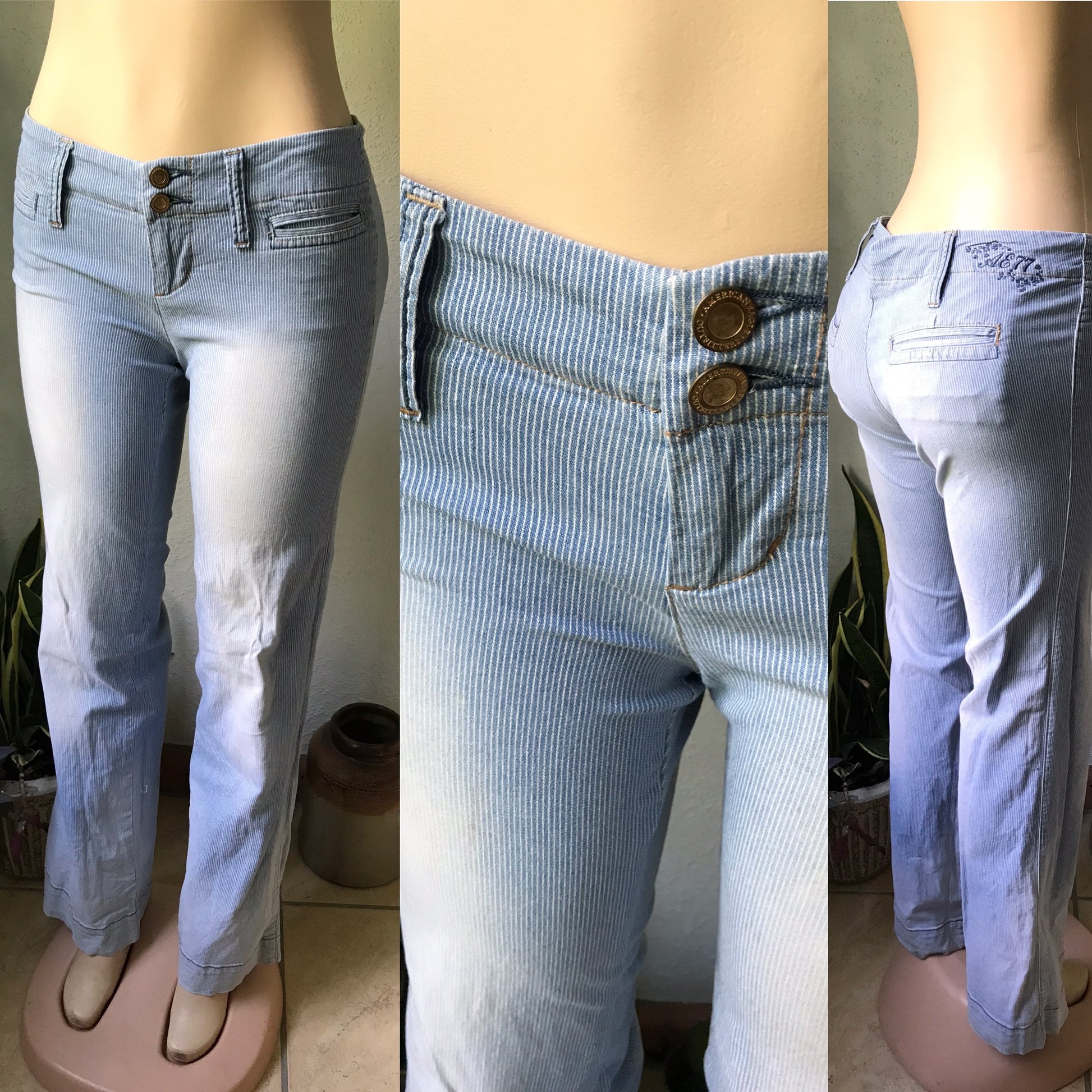 American Eagle Light Wash Pinstripe Jean