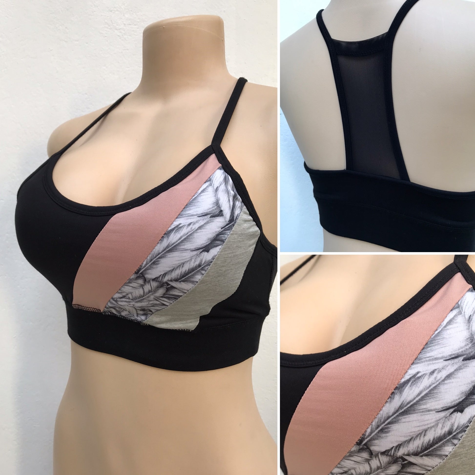 Sport FX gym bra with leaf pattern