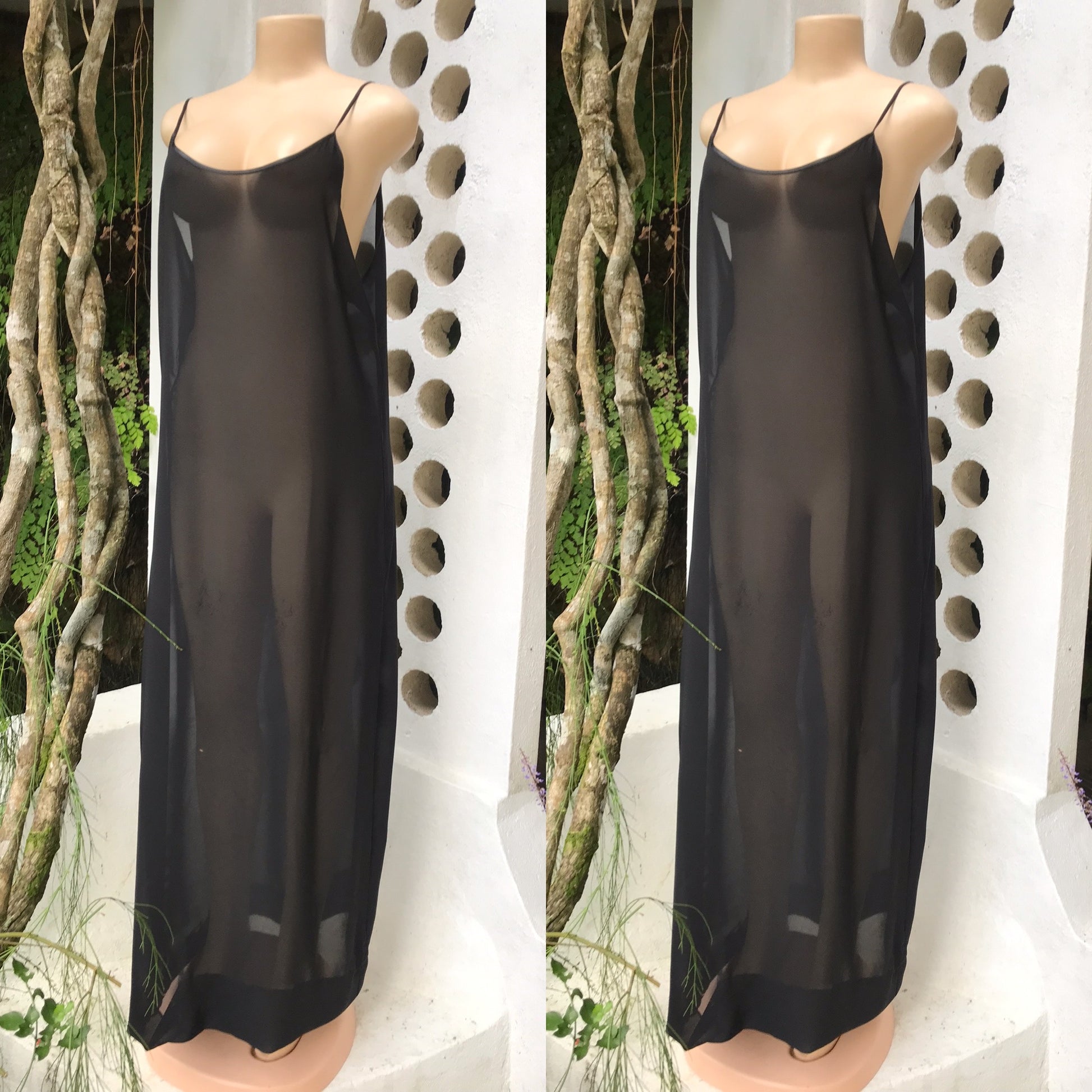 Black Sheer Maxi Coverup/ Dress