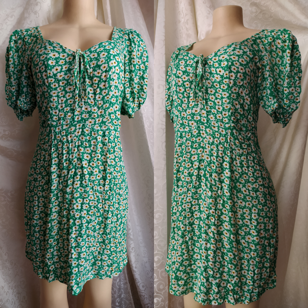 DorothyPerkins Green Floral Dress (New)- S/M