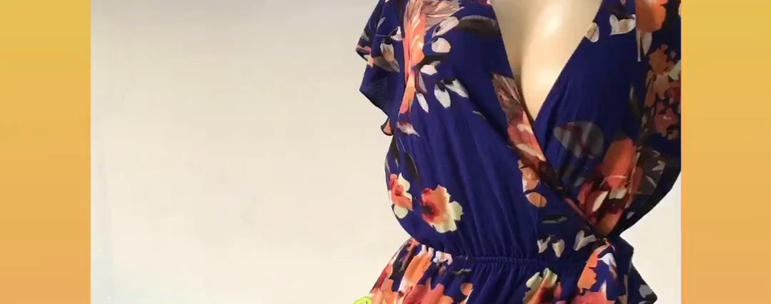 Floral Wrap Dress - L