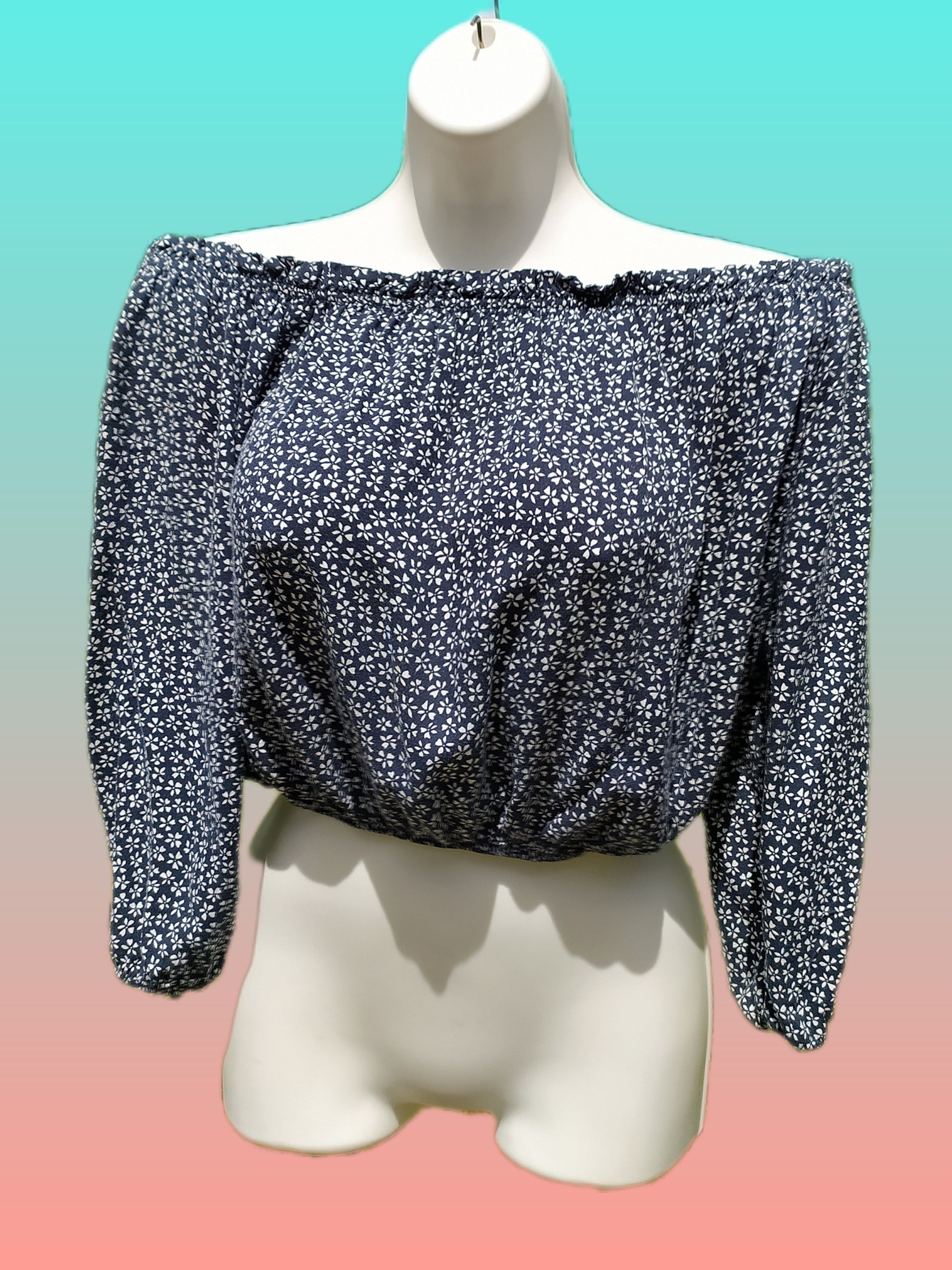 Brandy Melville Soft Cotton Navy Crop Top - One Size