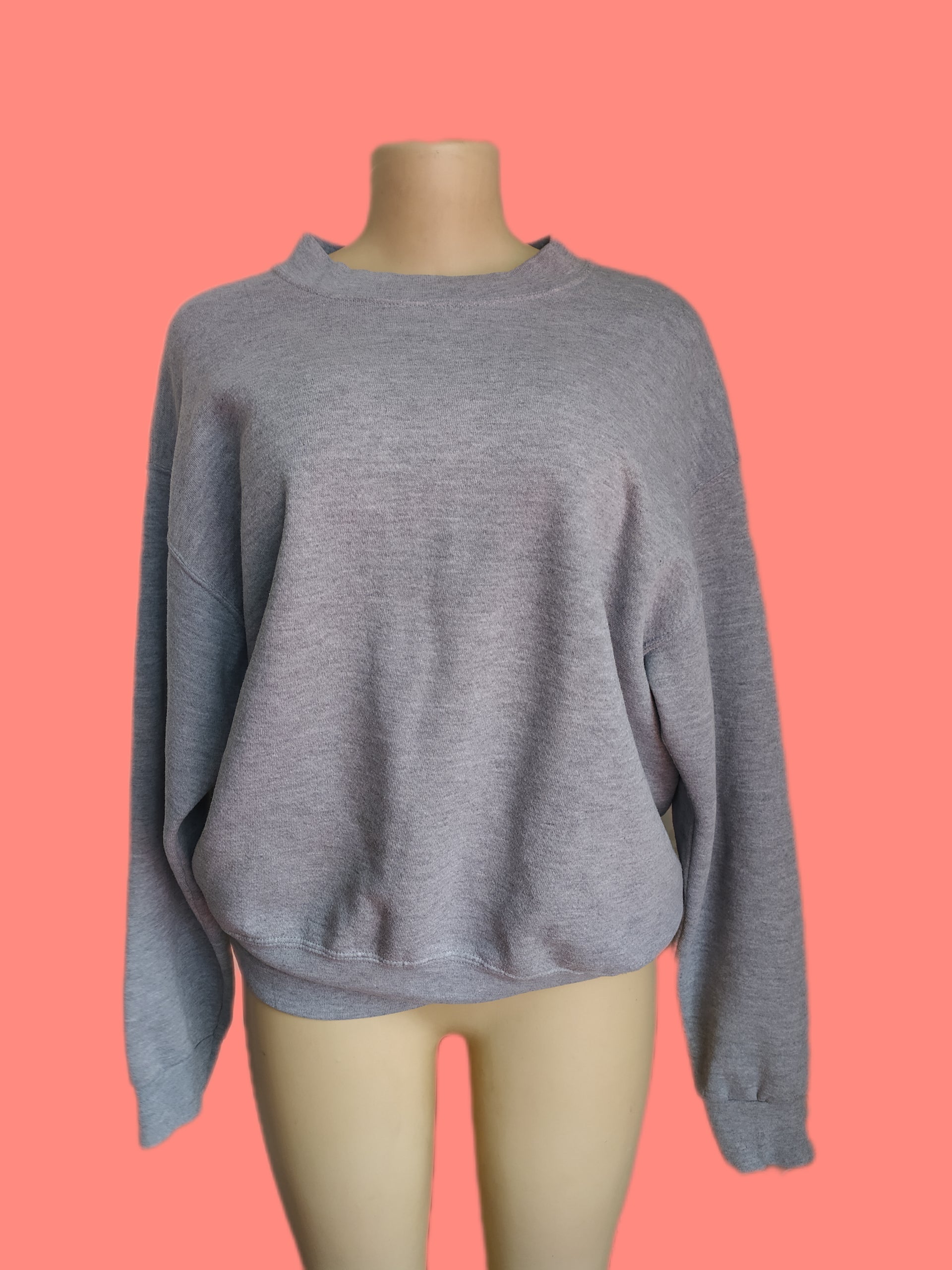 Grey Cotton Blend Sweater