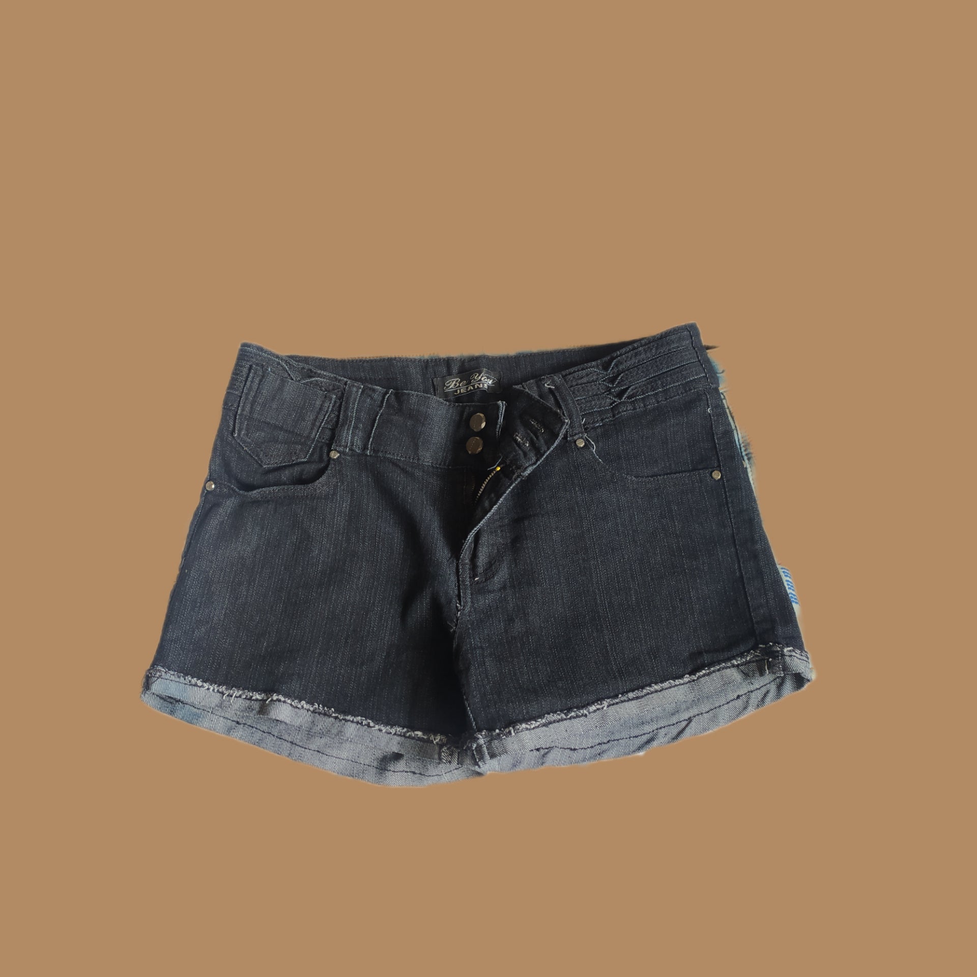 NEW Black Cuffed Double Button Shorts - size 15/16