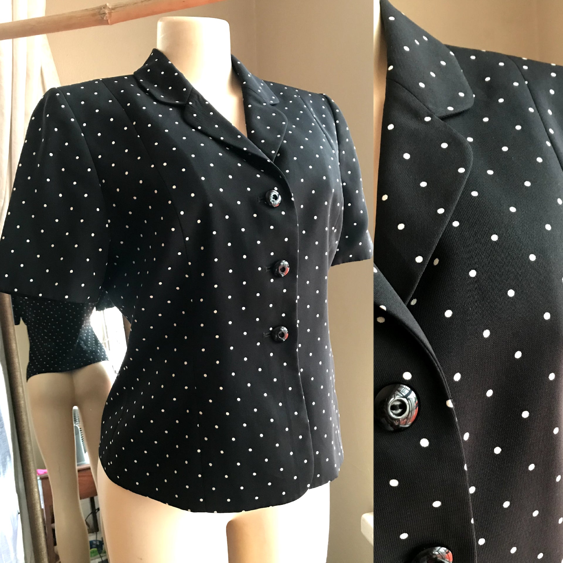 Polkadot Button-up Blazer - M
