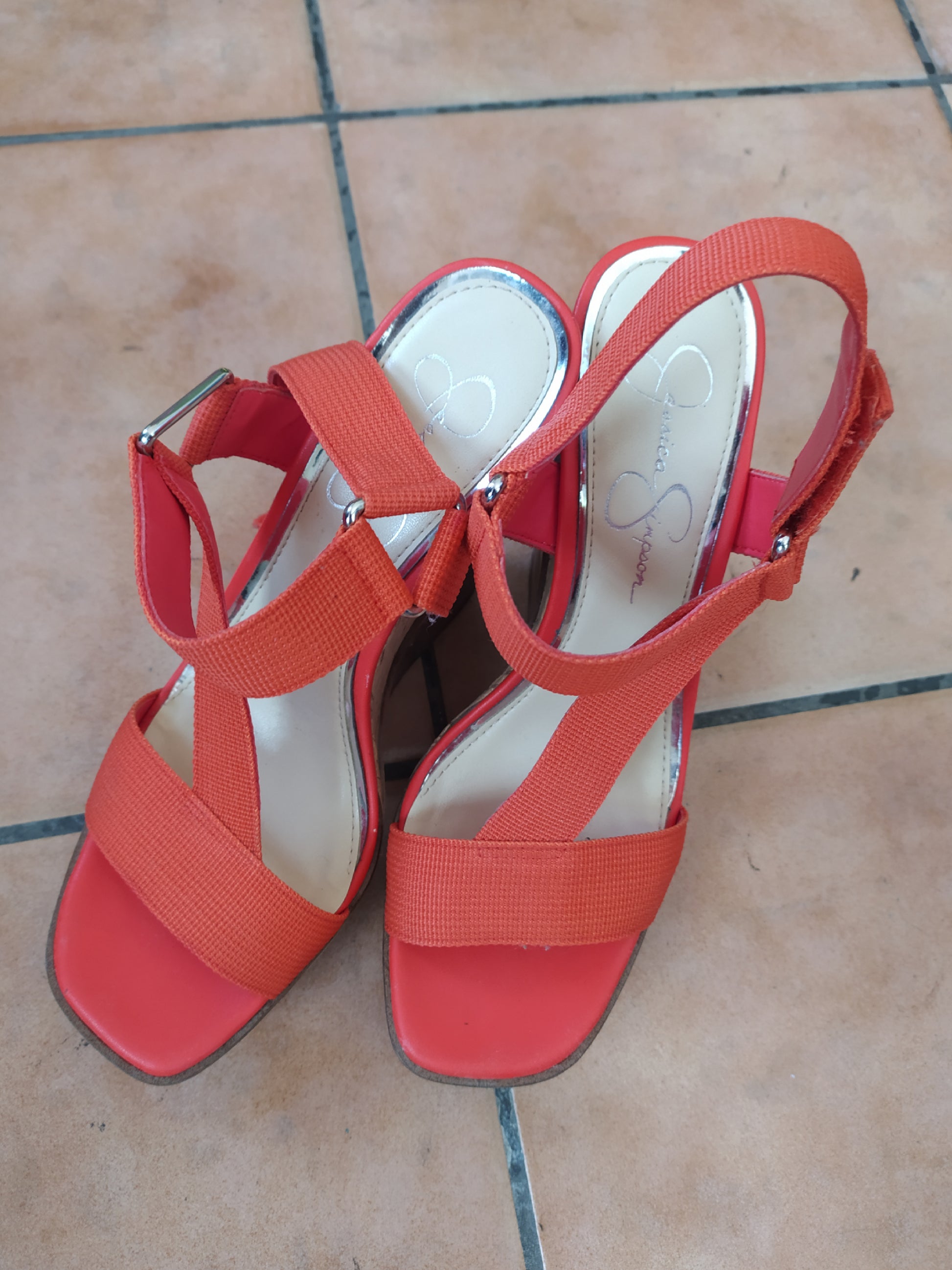 Jessica Simpson Orange Wedge Heels