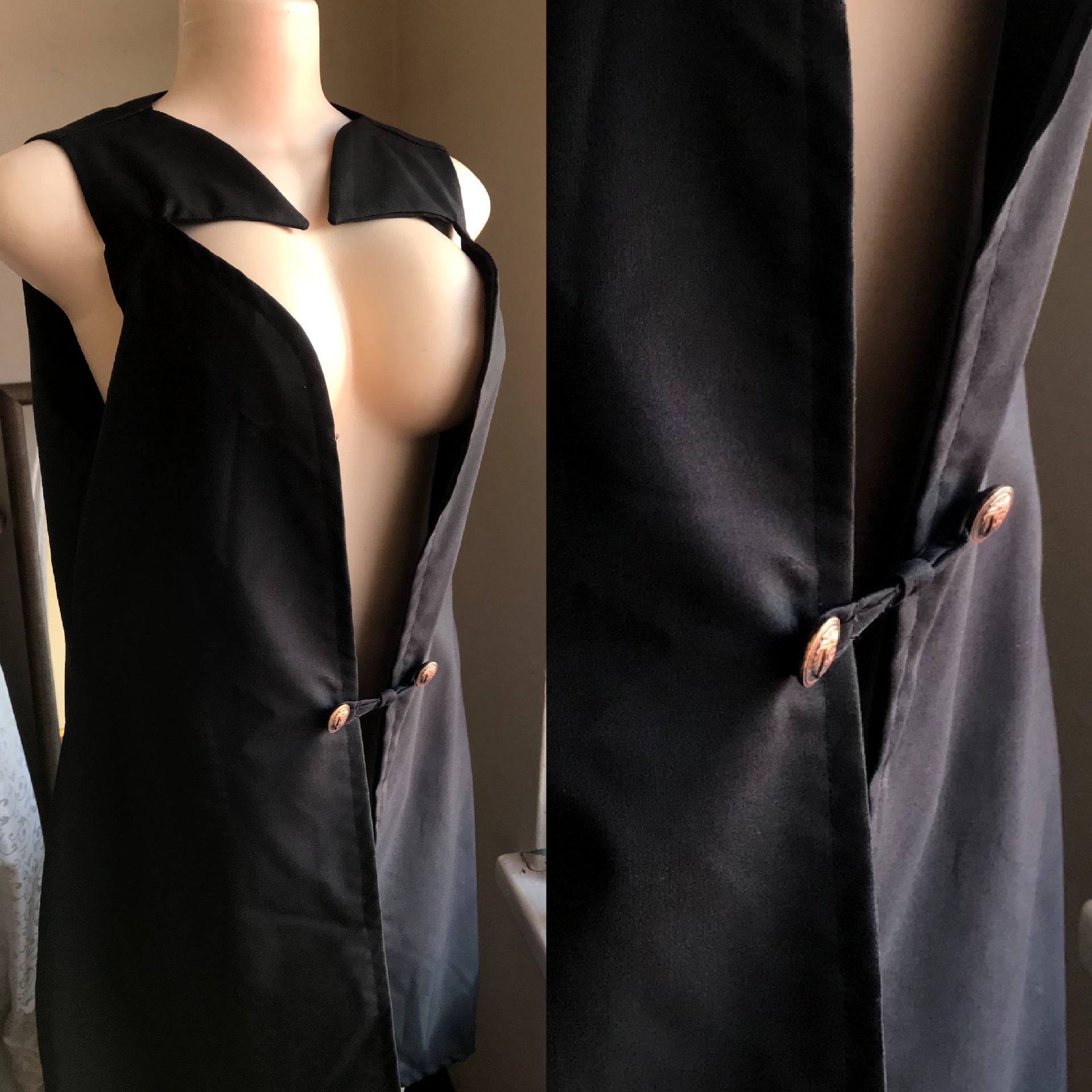 Statement Collar Frog-Button Kimono - M/L