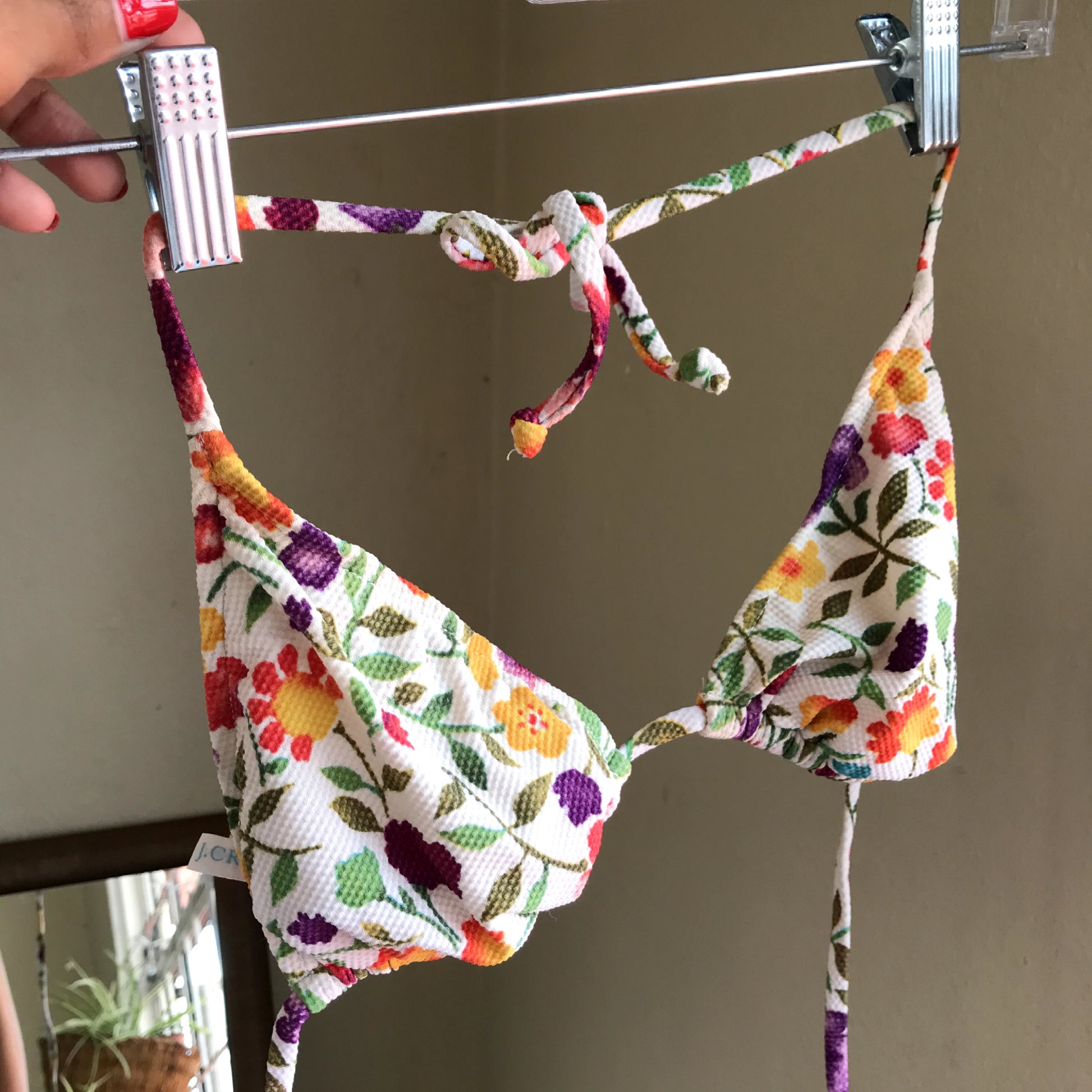 J Crew Floral Swimsuit Top - M