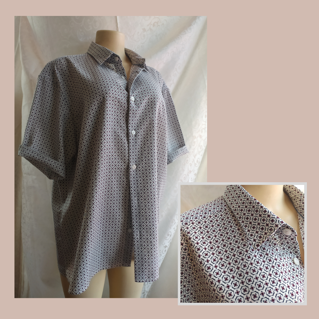 M&S Patterned Mens Button Down - XL