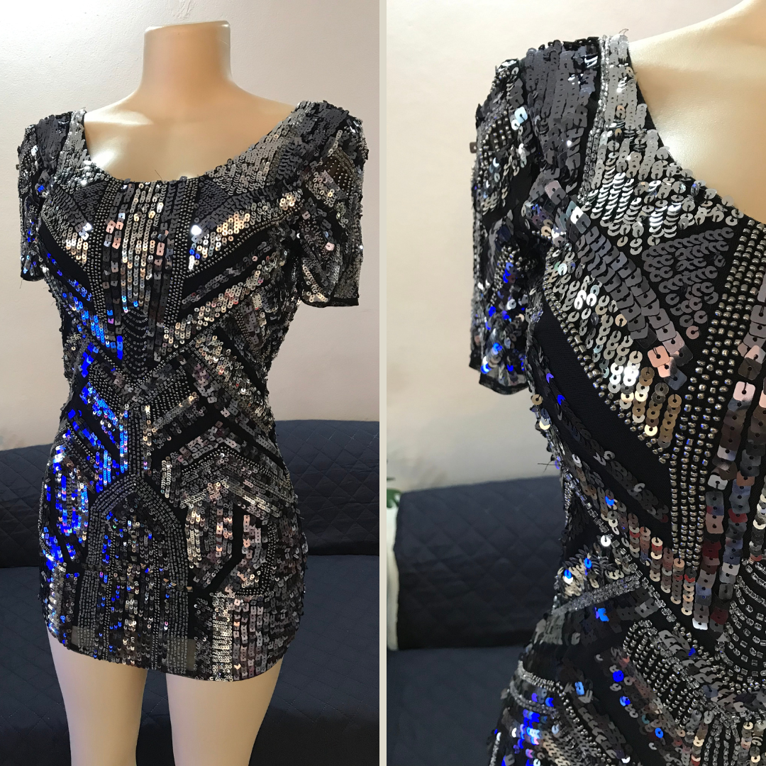 GUESS Statement Black Sequin Mini Dress - XS/S