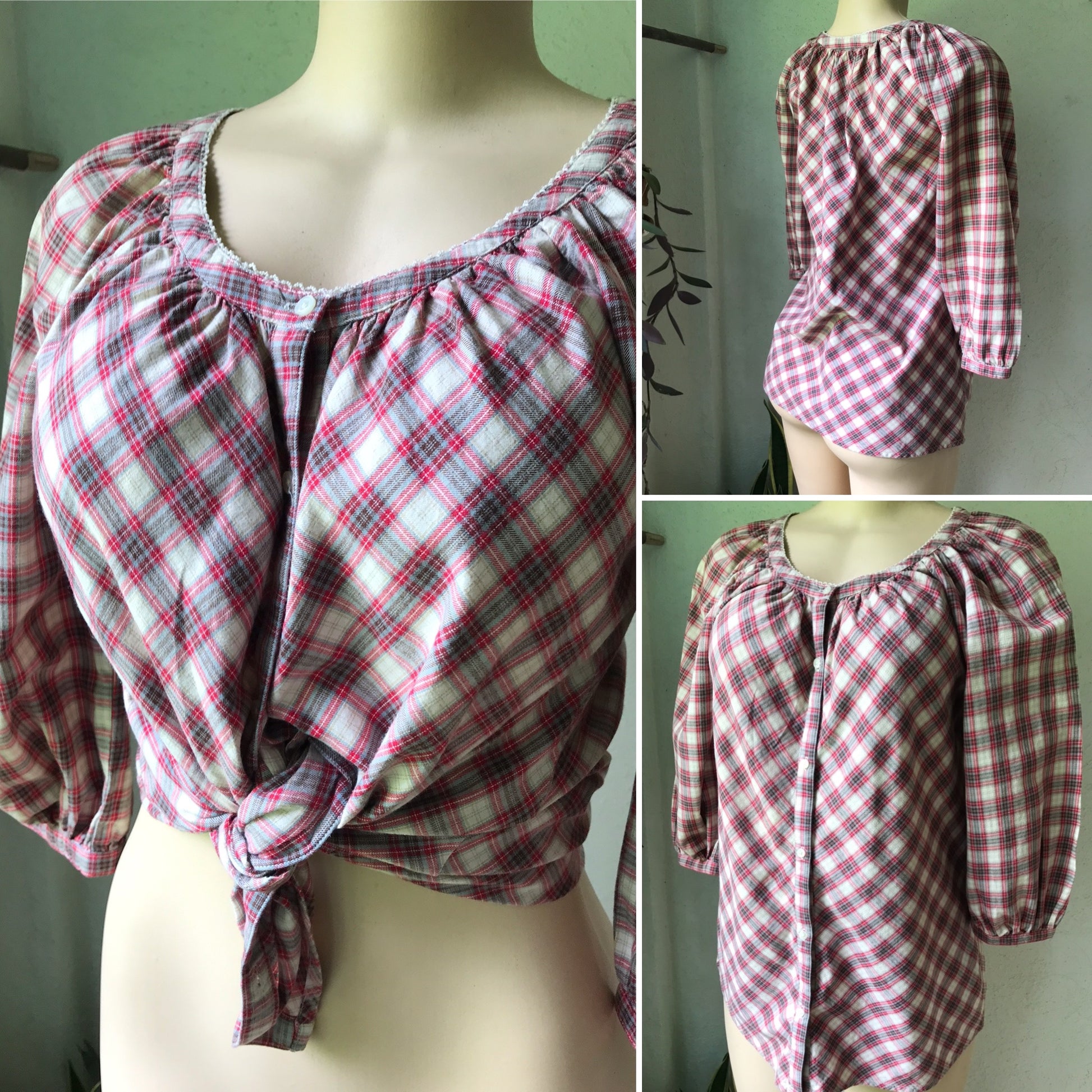 GAP Retro Plaid 100% Cotton Button Down Shirt