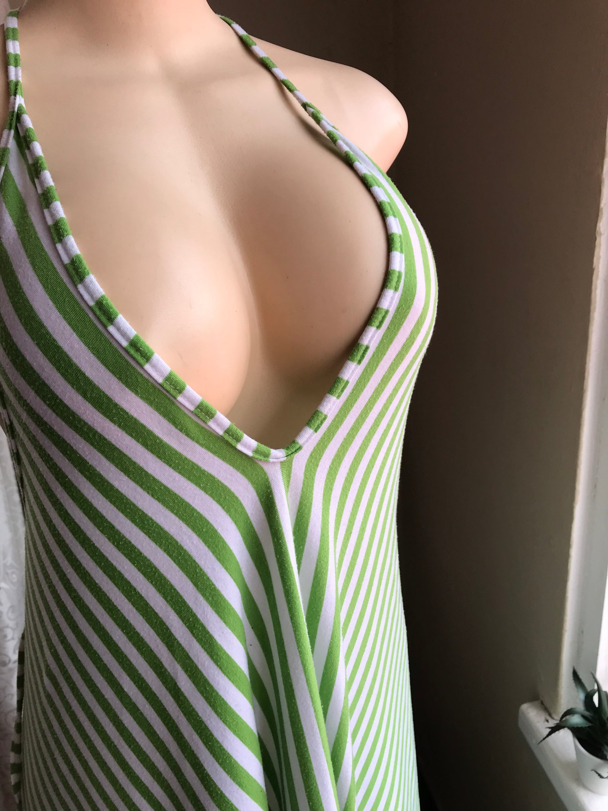 Heather Laine Green Maxi Stripe Dress - XL