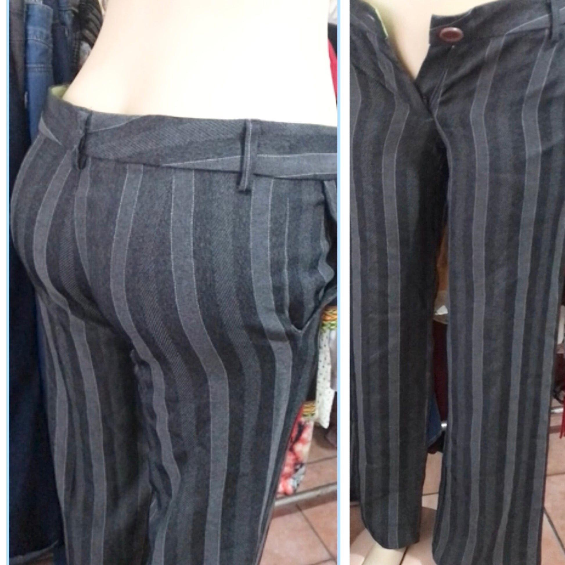 Grey Stripe Office Pant - S