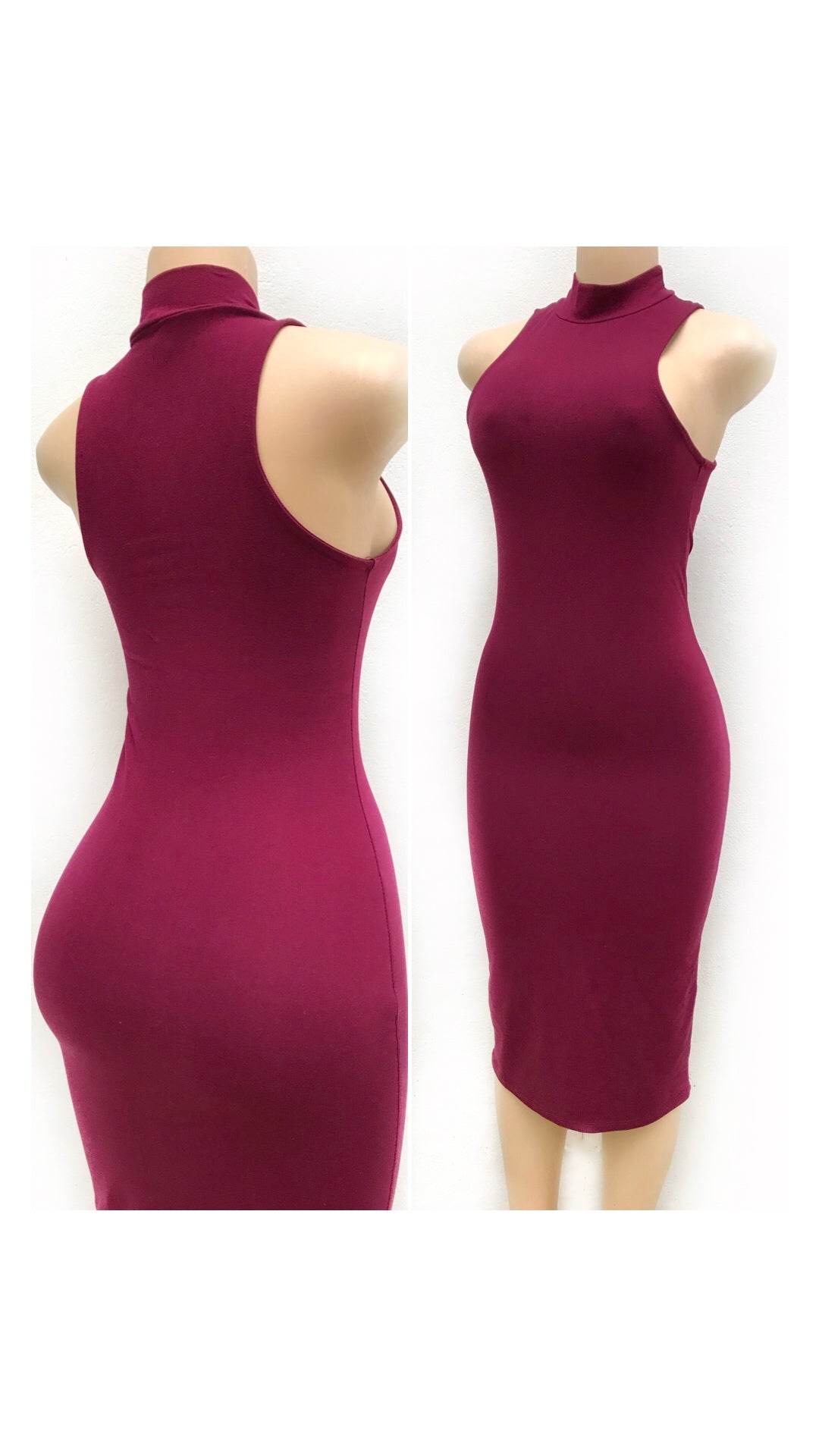 Wine Colour Essential Bodycon Dress