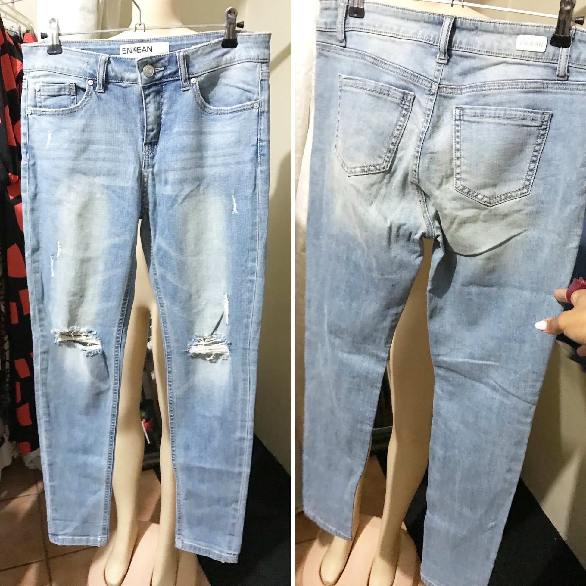 Light Wash skinny Jean distressed XS / Sz3