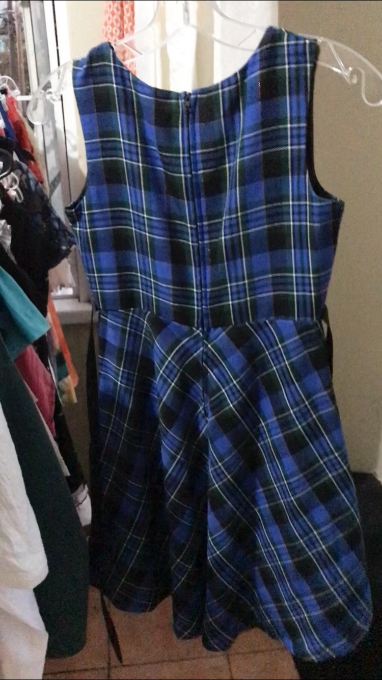 Vintage blue Plaid Babydoll Dress