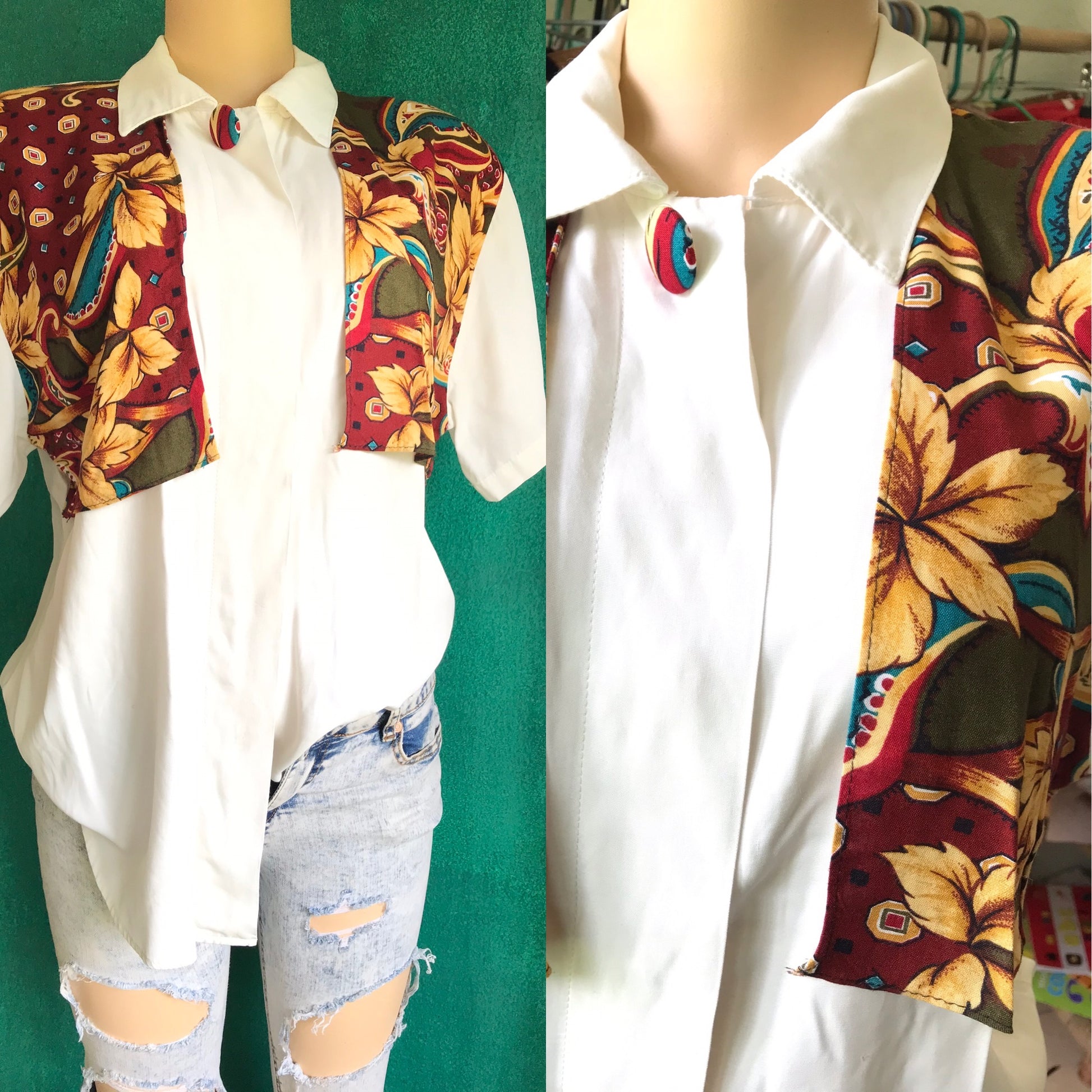 Unique Vintage Button Down Flaps