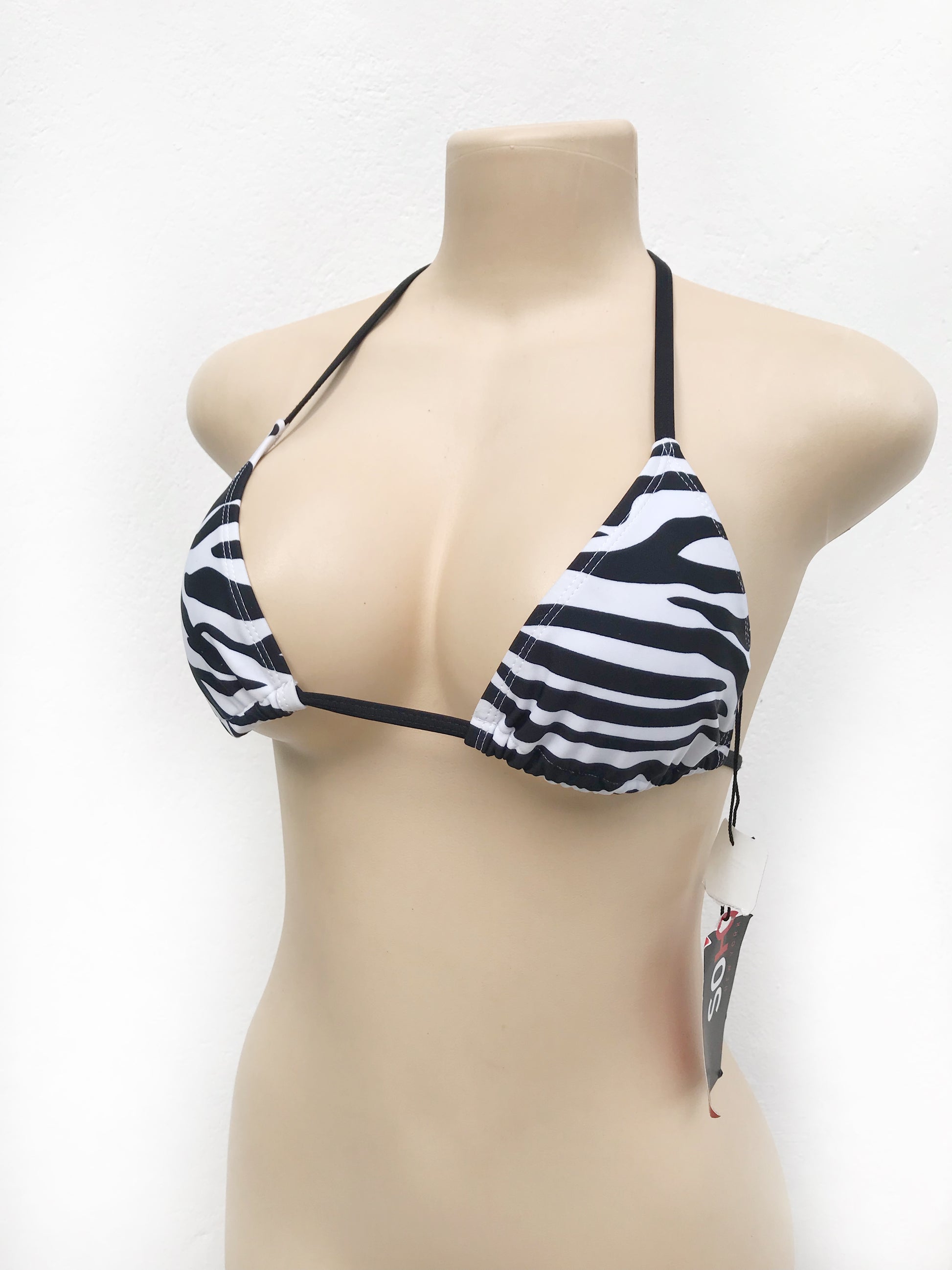 New Tag Zebra Print Bikini Top : M
