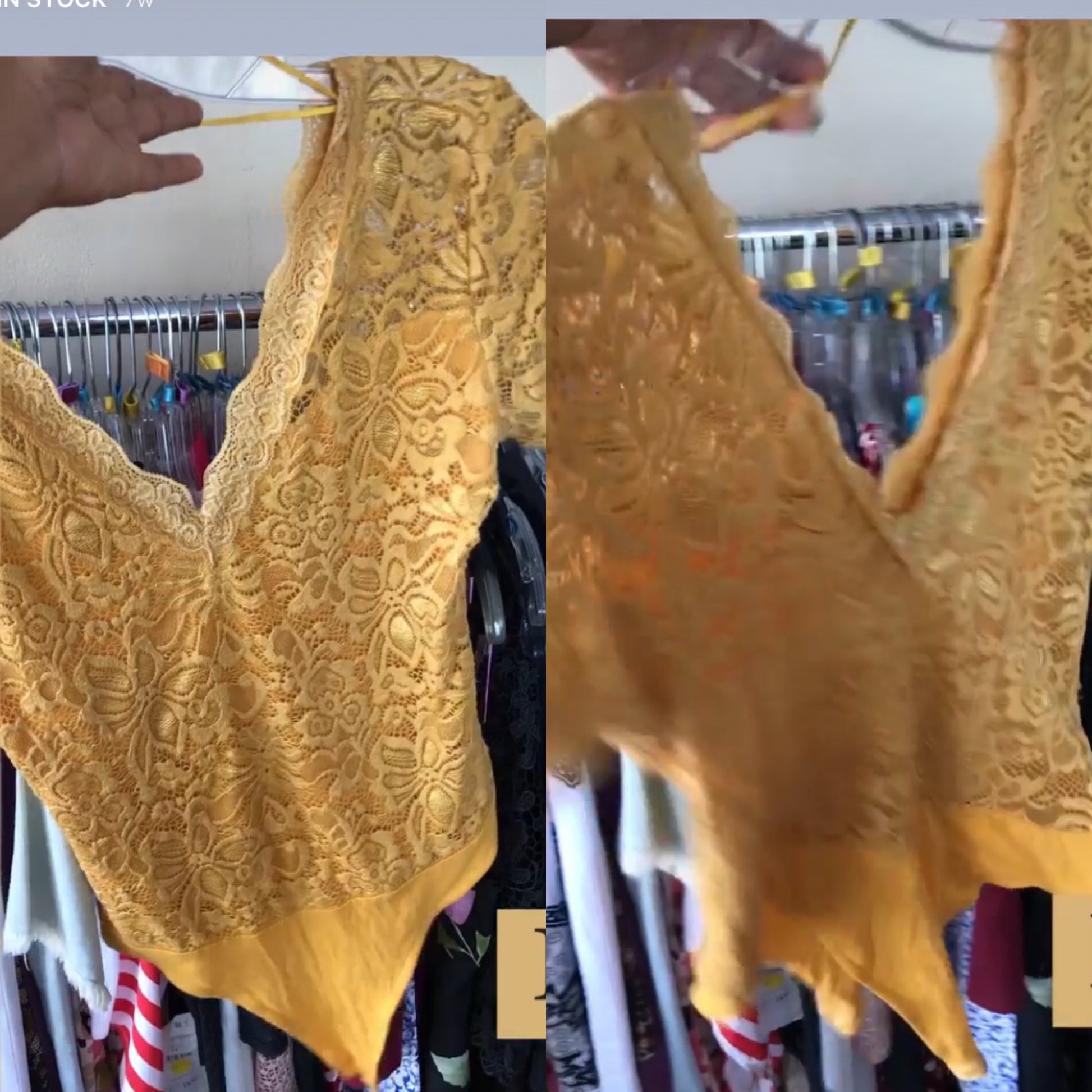Mustard Lace Bodysuit - L