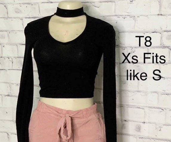 Black Choker Crop Top - XS/S