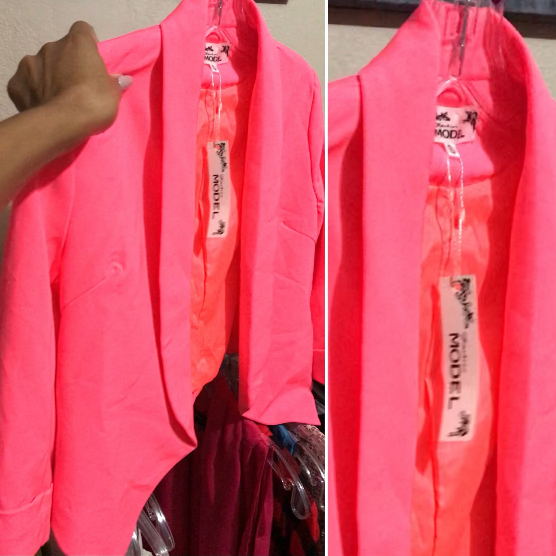 New Tag Hot Pink Shawl Collar Jacket