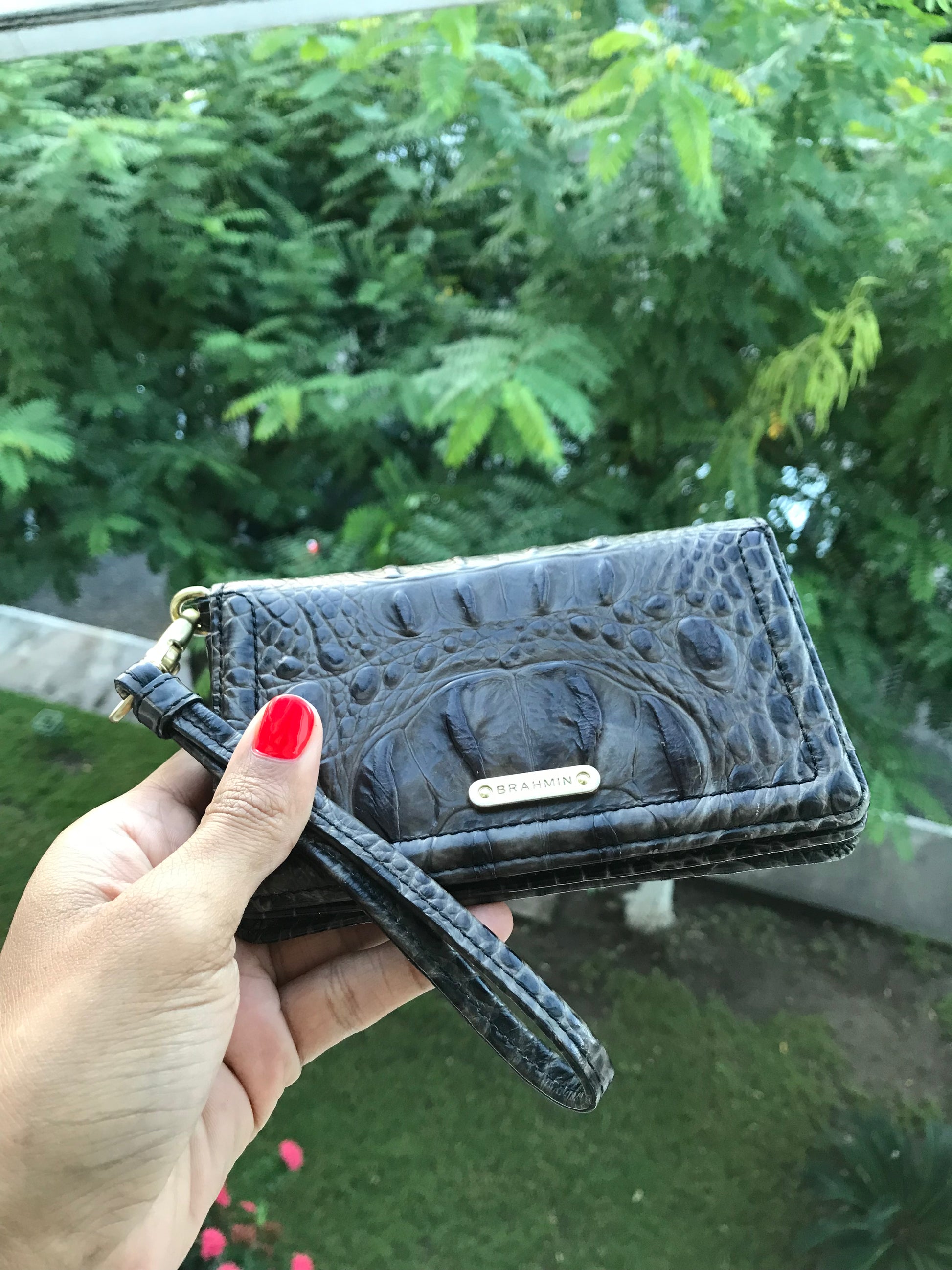Brahmin Croc Leather Wristlet