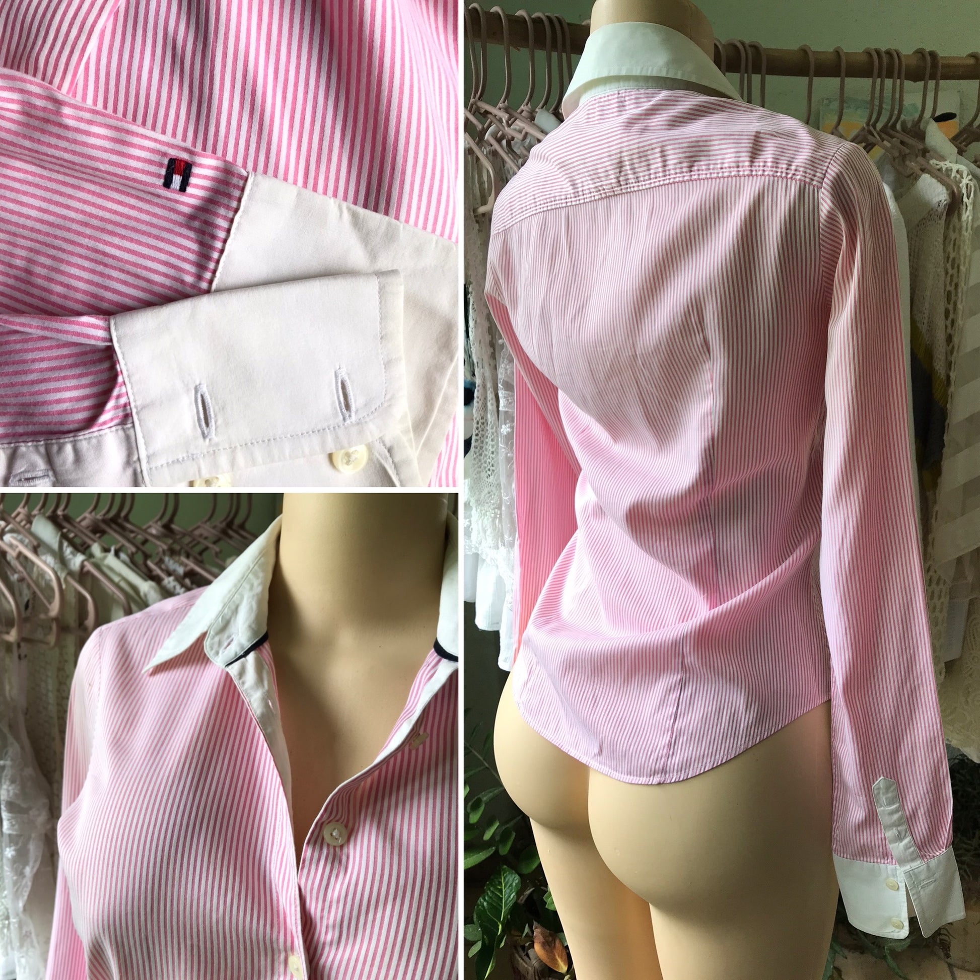 Tommy Hilfiger Coral Pinstripe Professional Shirt