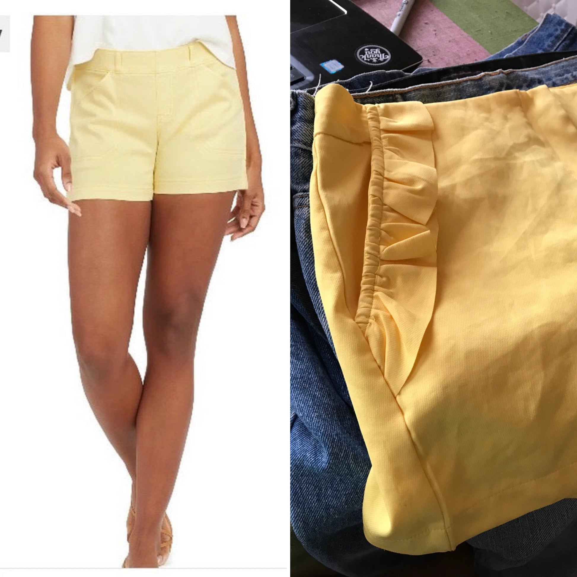 New Lemon Yellow Tailored Shorts - L