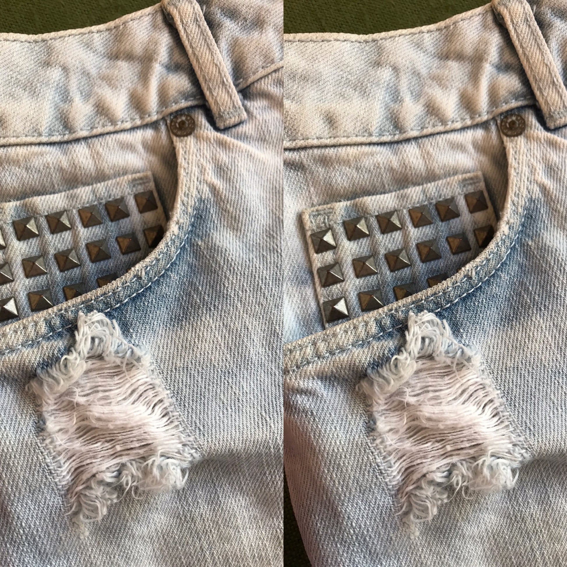 H&M High Waist Mini Shorts Light Wash - S