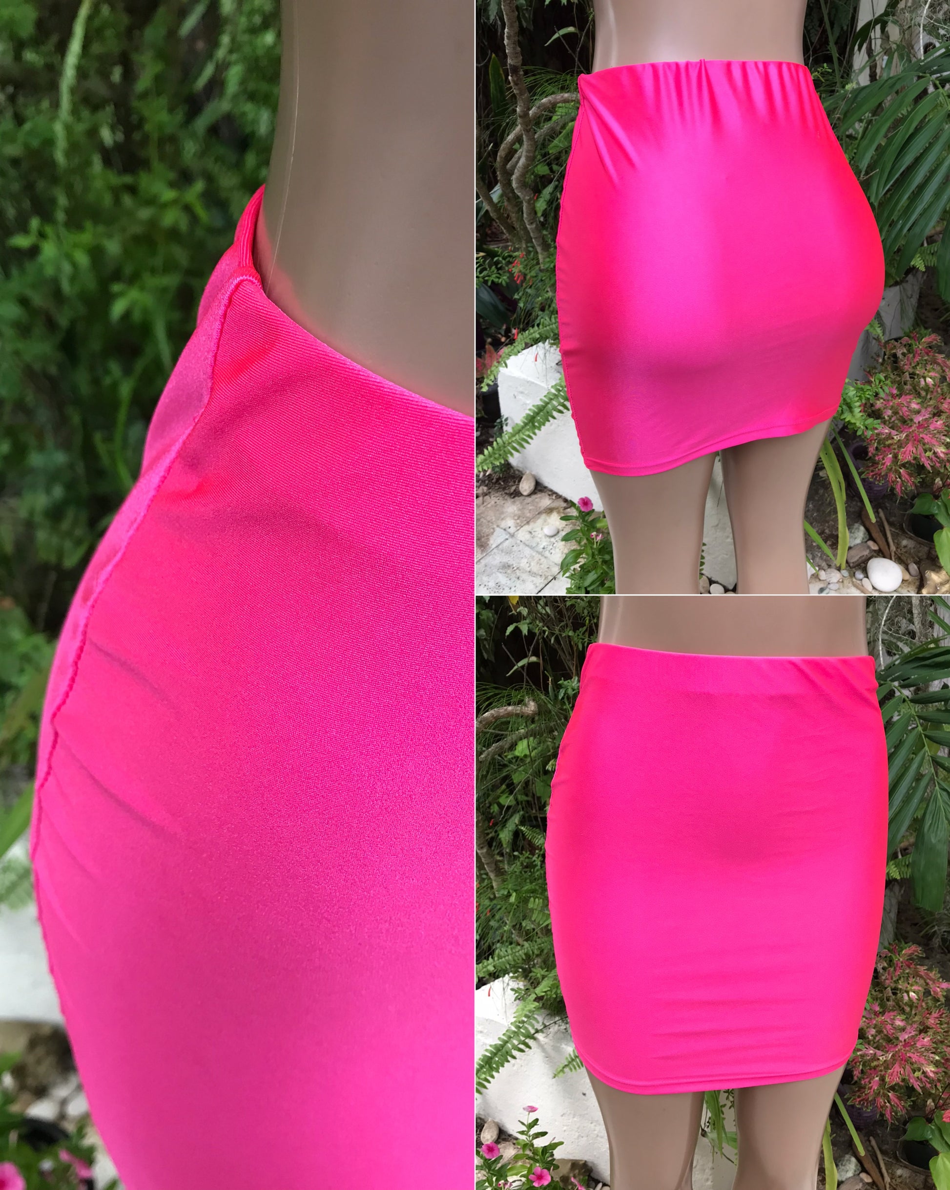 hot pink iridescent pencil skirt . S