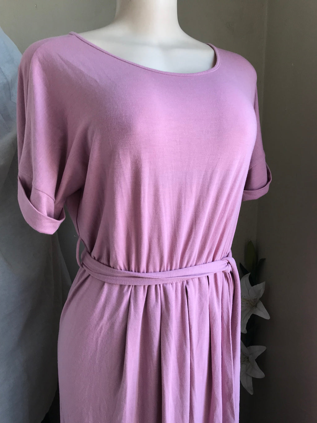 new tag blush midi dress stretchy wrap style m