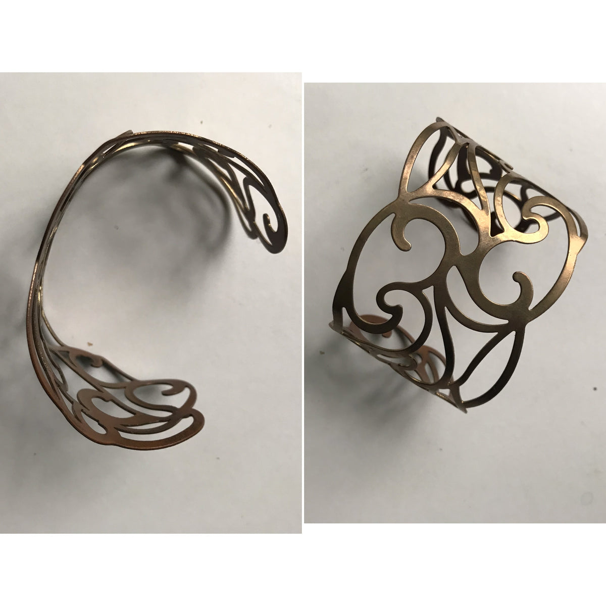 gold decorative swirl adjustable bangle