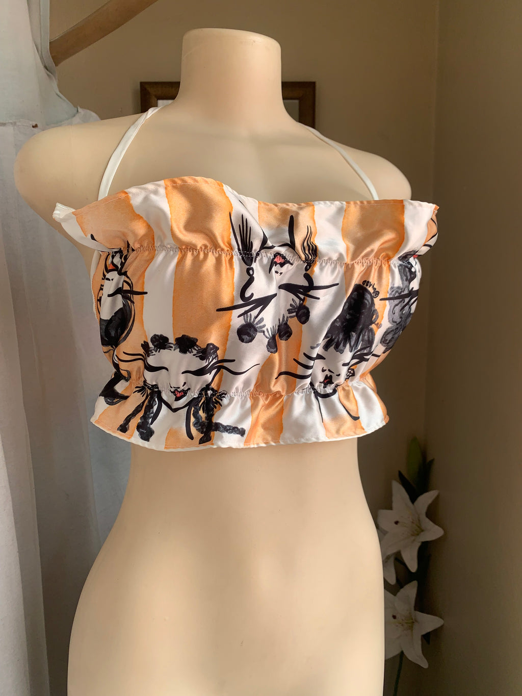 Jamaican made face print tube crop top … Size free/ adjustable