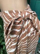 Load image into Gallery viewer, Cream organic zebra stripe wrap midi skirt. M-L ,,,
