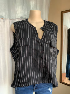 Pin stripe short sleeve blouse … /xl : 2XLlll