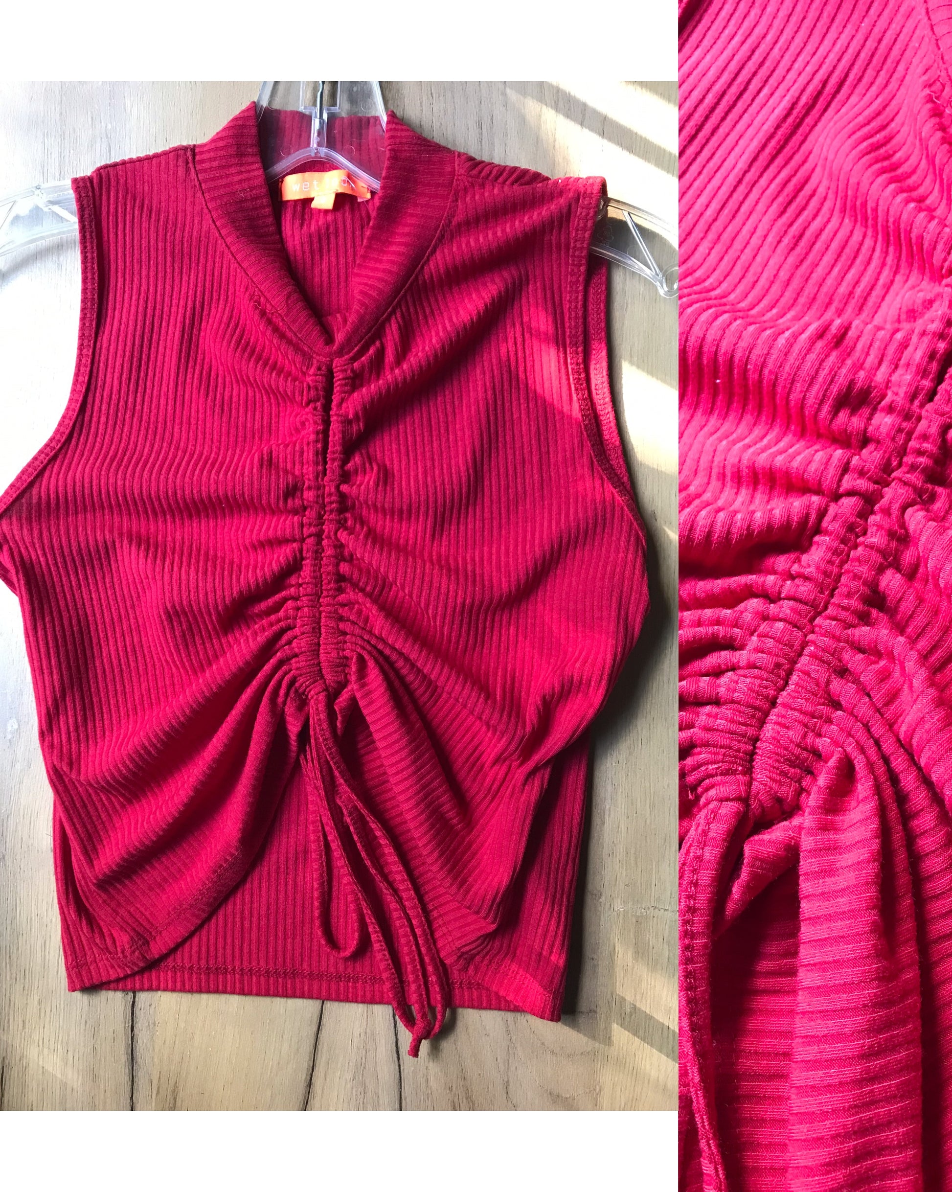 Wine red ruche top ...s
