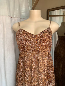 Sheer brown cheetah maxi dress s