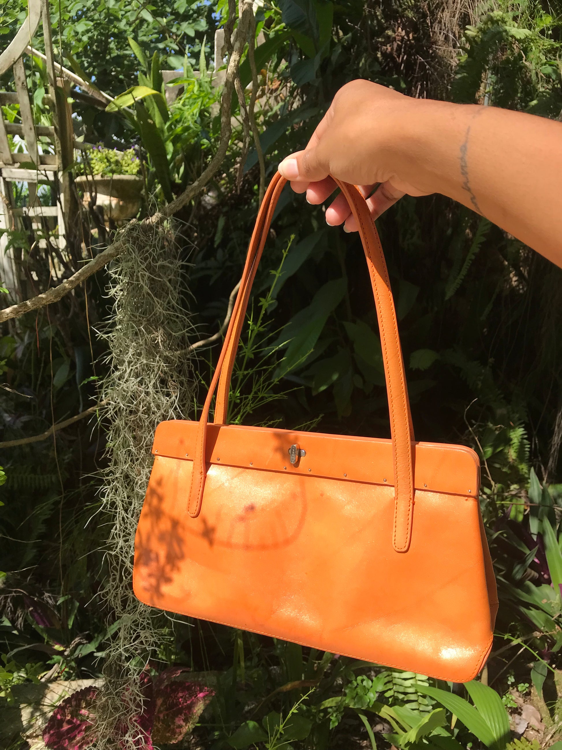 Vintage Monsac orange shoulder bag
