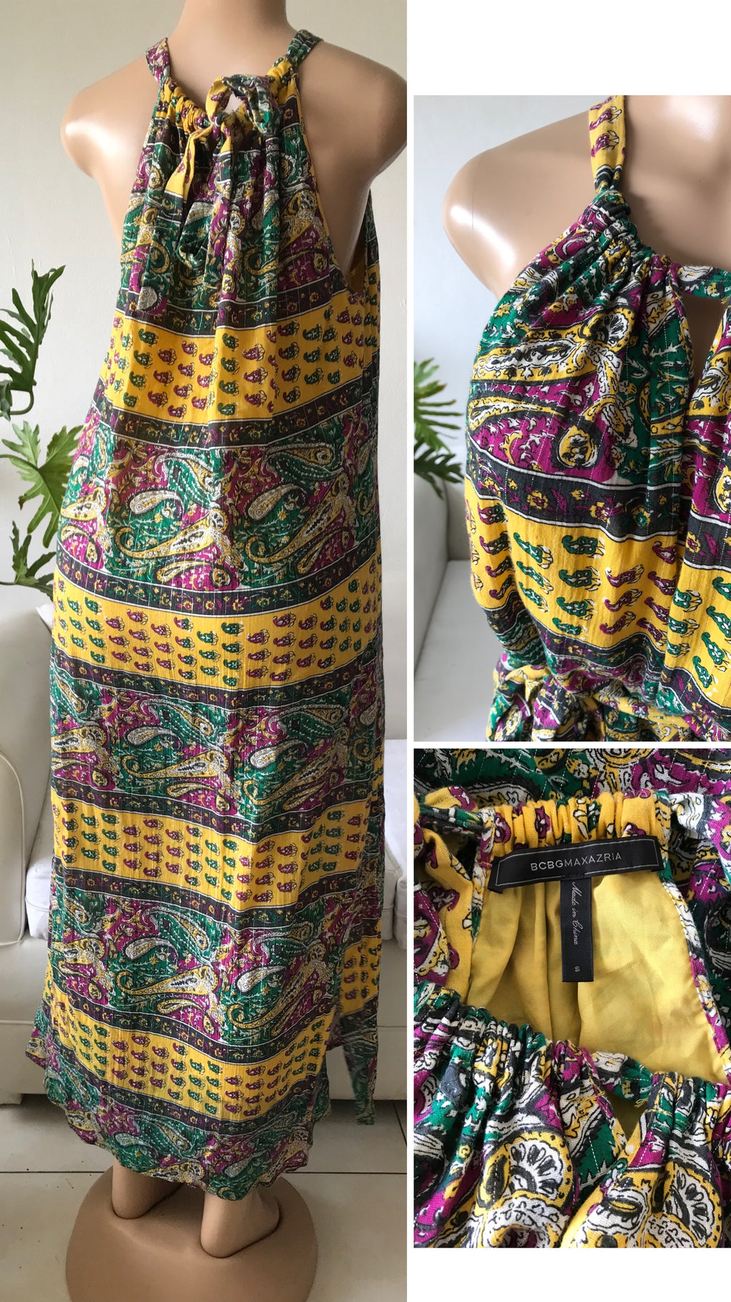 BCBG print maxi (1 side split) • S