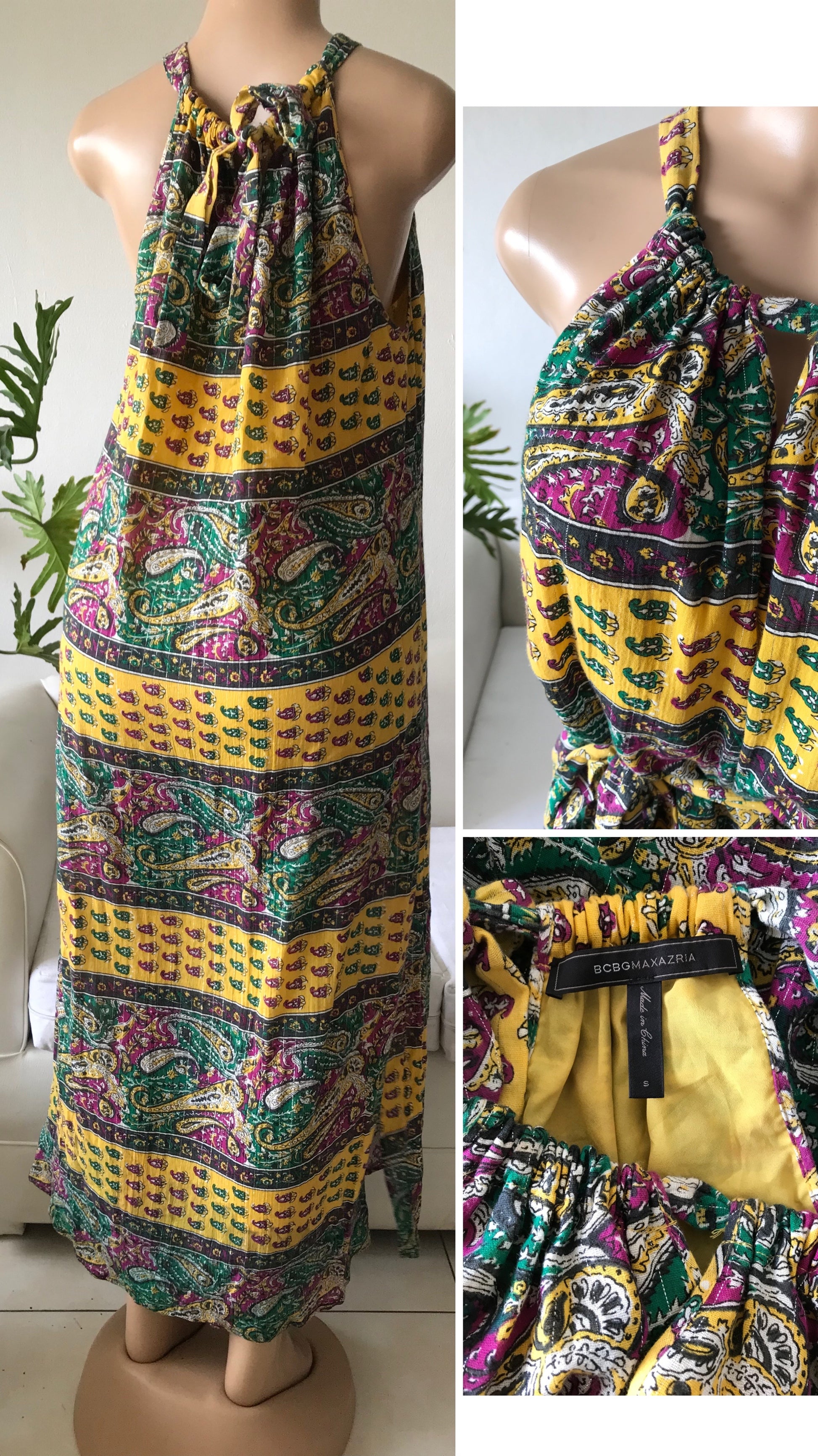 BCBG print maxi (1 side split) • S
