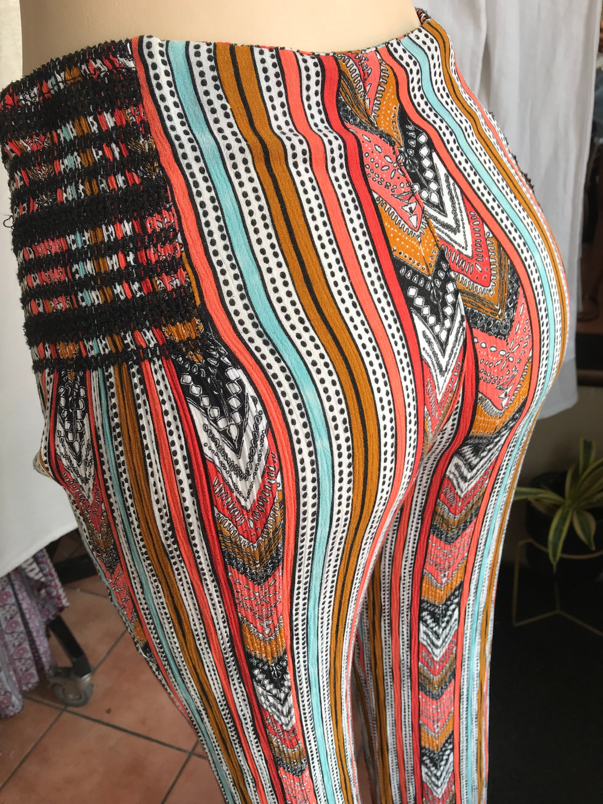 Boho print crinkle pants ::: S-M