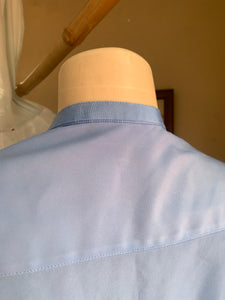 Baby blue button down shirt with gold buttons … M ,,,