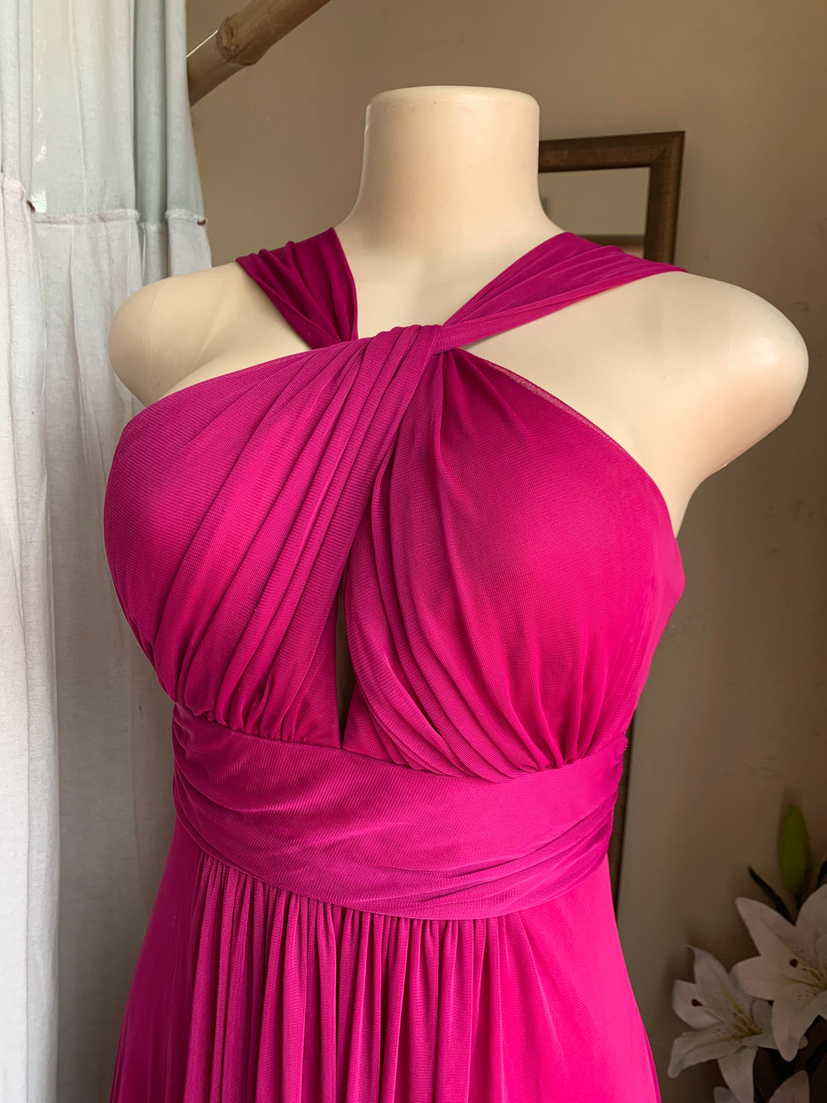 Magenta pink gown maxi dress M