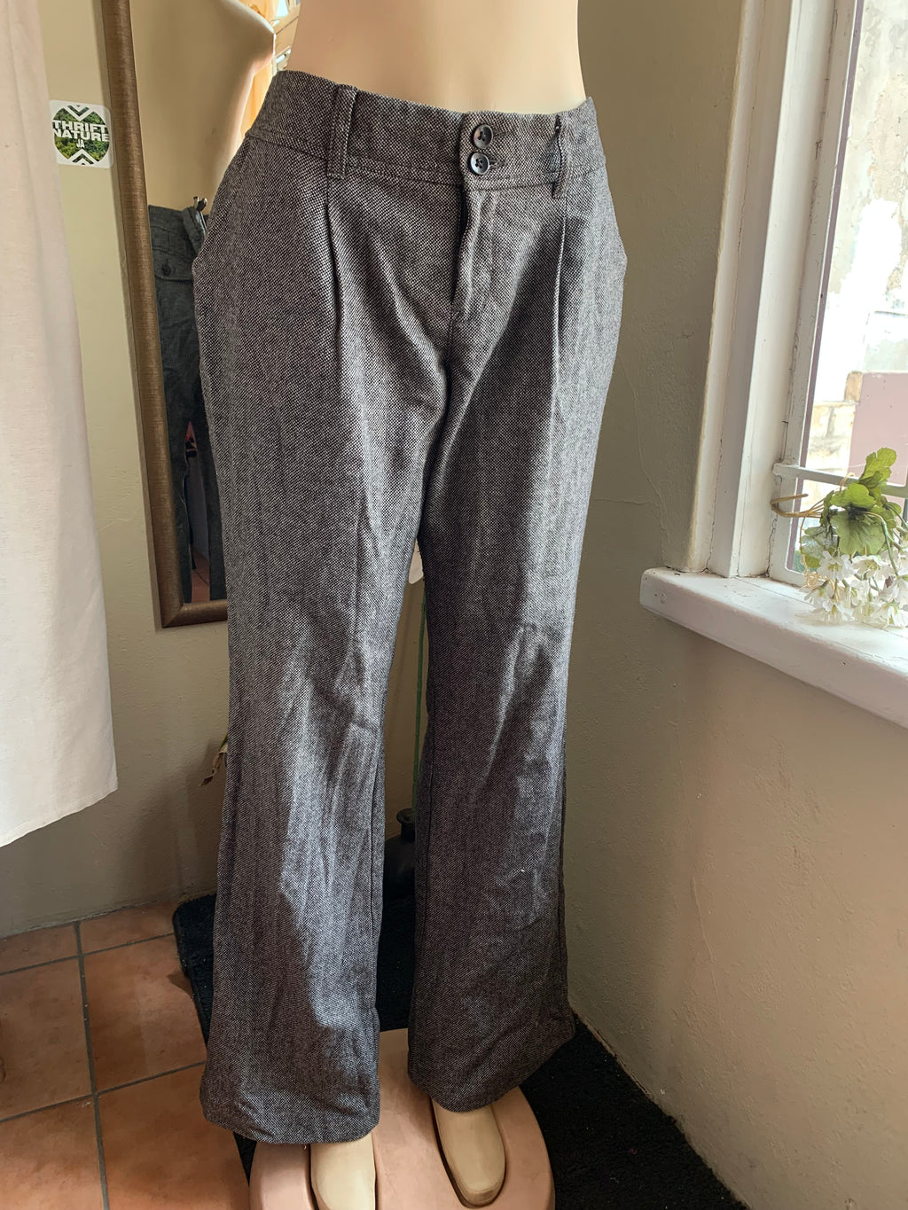 grey wide leg professional pants ::: Size 14 / L