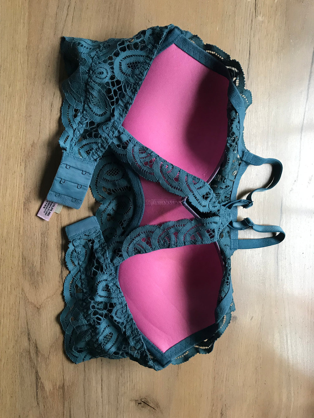 Victoria's Secret Teal Lace Racer Back Bra/Crop Top ... M