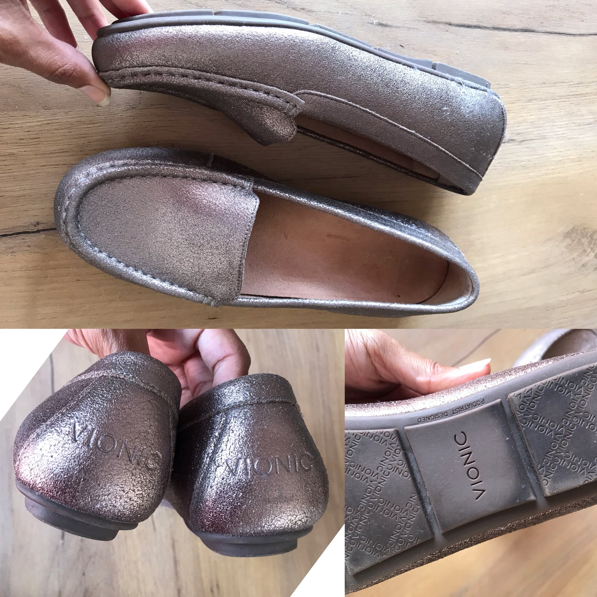 Vionic Bronze sparkle comfort loafers /// size 8.5